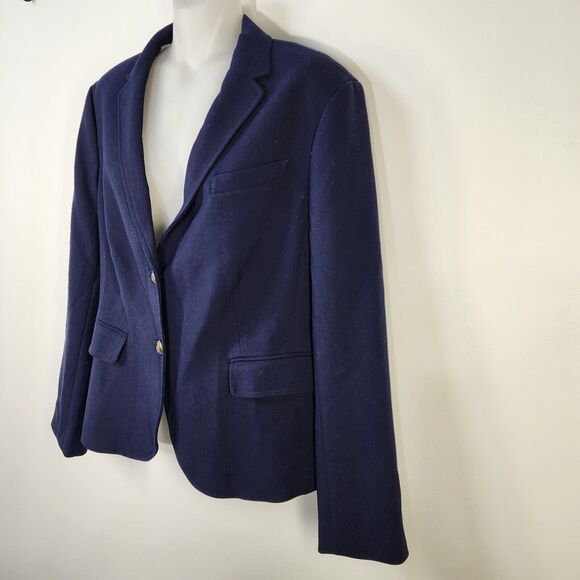 Talbots Women Blazer Jacket Size 12 2 Gold Button Closure Lined Long Sleeve Blue - Picture 5 of 9